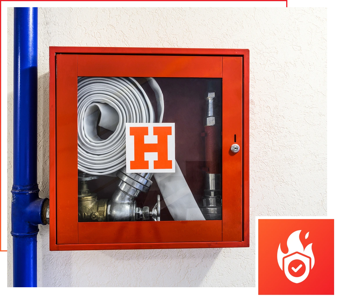 Wall-mounted emergency fire hose cabinet