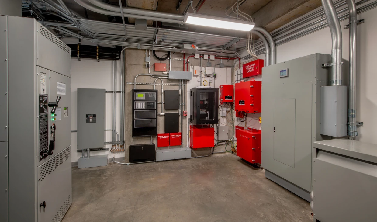 Server room with electrical installations